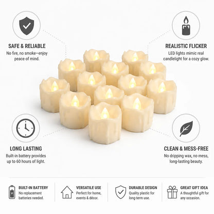 Flameless Candle Set Flickering LED Set of 12