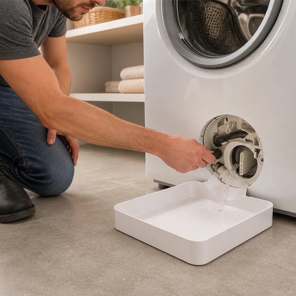 Flat Low-Profile Drip Tray For Front-Loading Washing Machines (Raised Outer Rim)