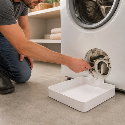 Flat Low-Profile Drip Tray For Front-Loading Washing Machines (Raised Outer Rim)