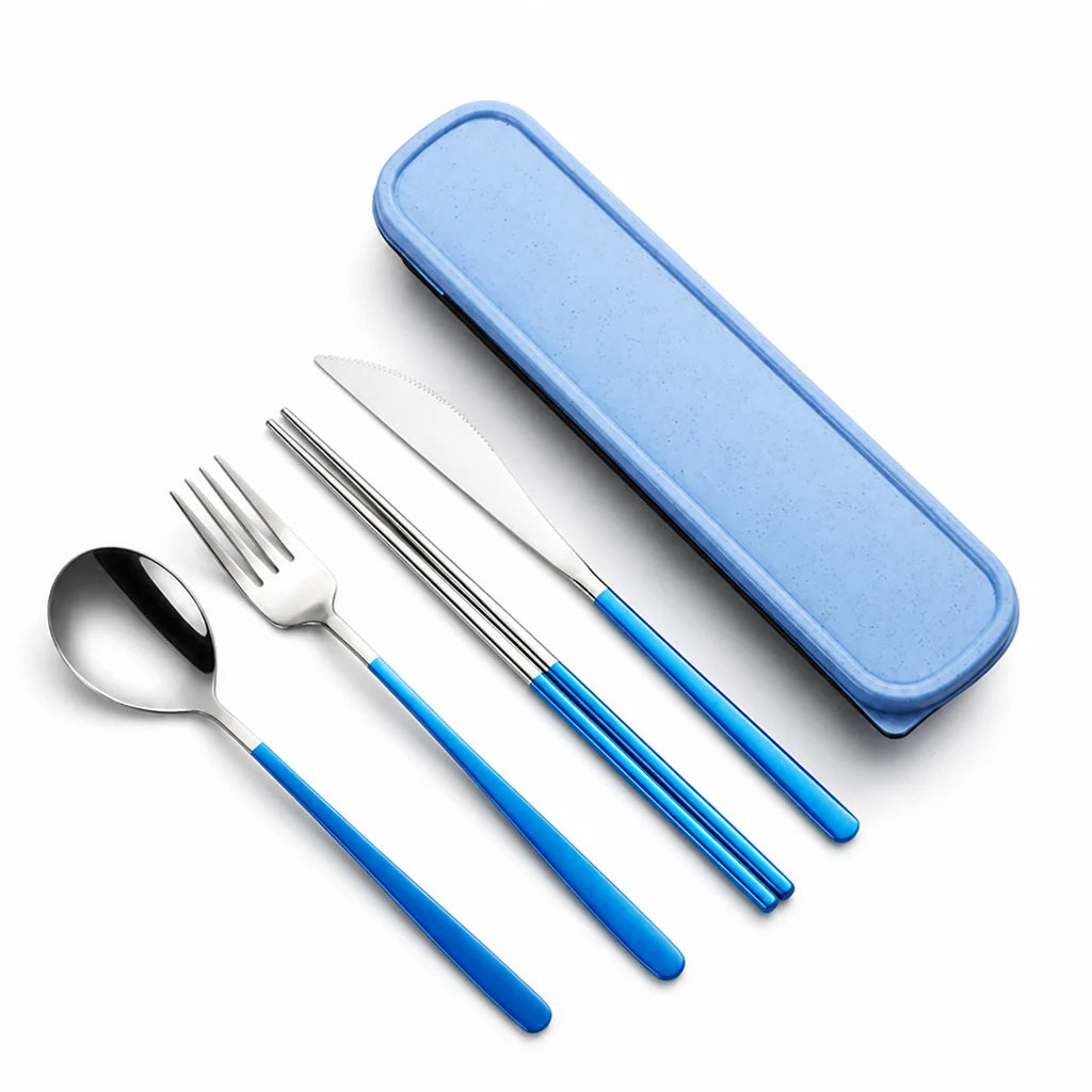 Flatware Set Stainless Steel Portable 12 Colors