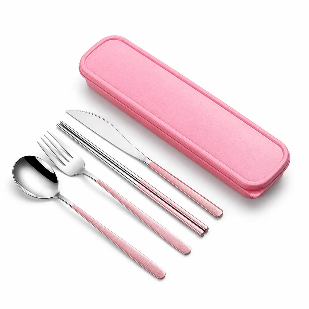 Flatware Set Stainless Steel Portable 12 Colors