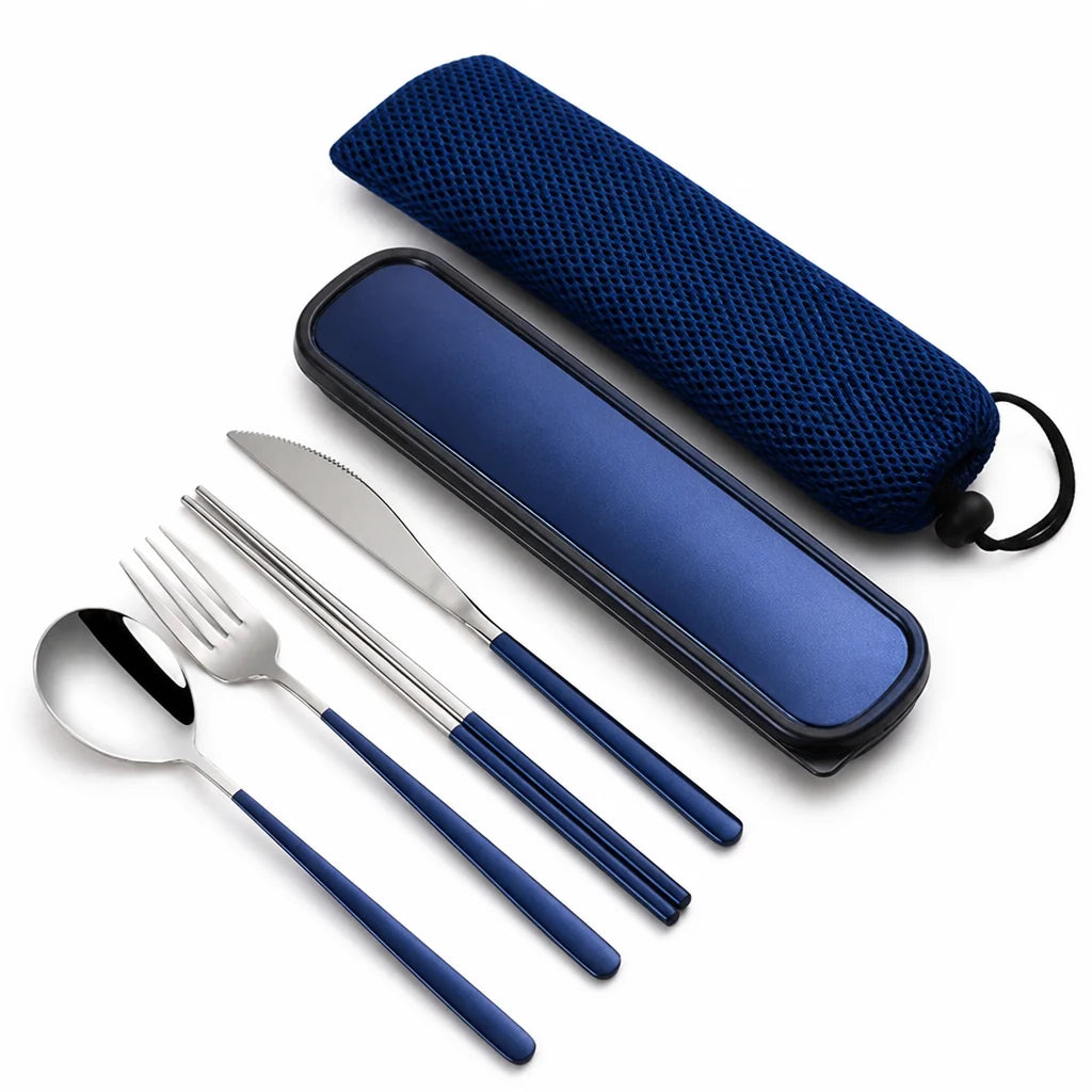 Flatware Set Stainless Steel Portable 12 Colors