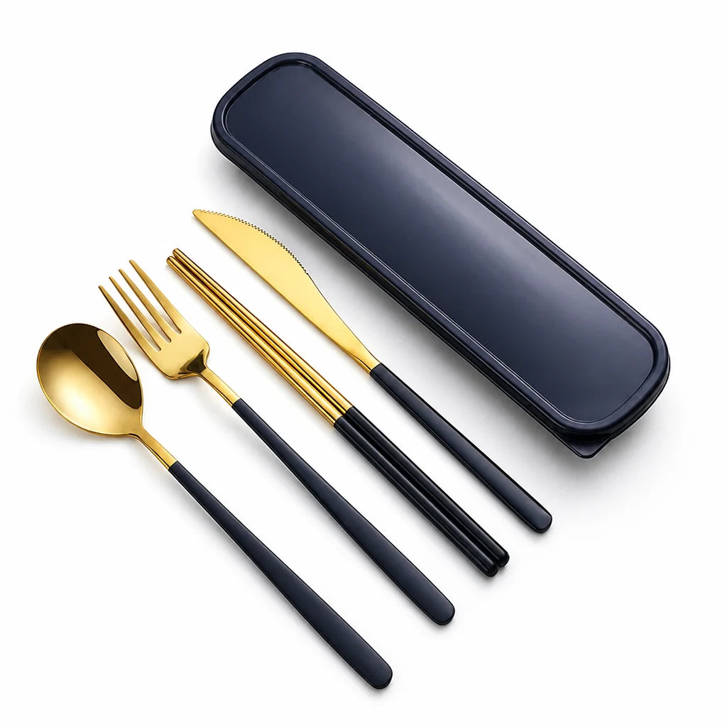 Flatware Set Stainless Steel Portable 12 Colors