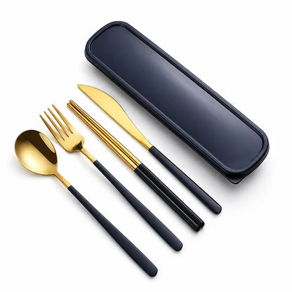 Flatware Set Stainless Steel Portable 12 Colors