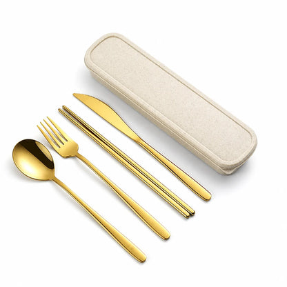 Flatware Set Stainless Steel Portable 12 Colors