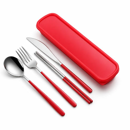 Flatware Set Stainless Steel Portable 12 Colors