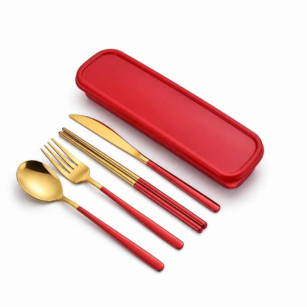 Flatware Set Stainless Steel Portable 12 Colors