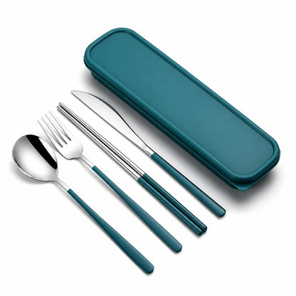Flatware Set Stainless Steel Portable 12 Colors