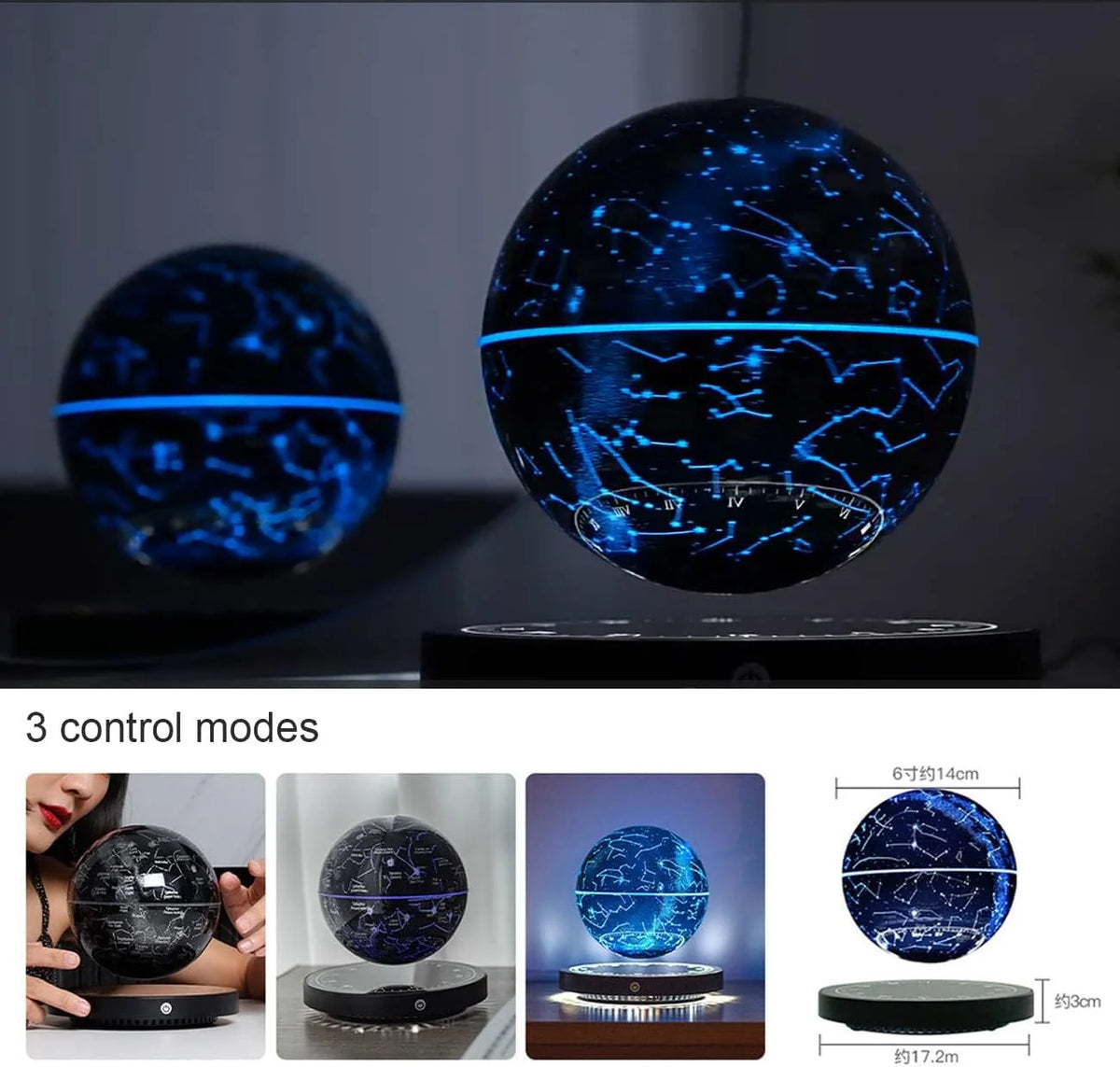 Floating Globe Light Magnetic 360 Degree Rotating Soft Glow