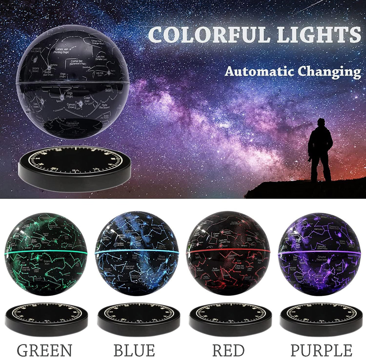 Floating Globe Light Magnetic 360 Degree Rotating Soft Glow