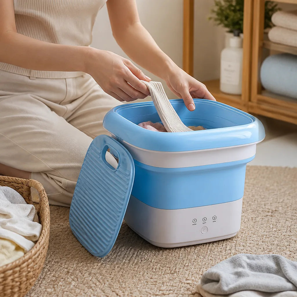Foldable Mini Washing Machine (3 Modes, Spinner)