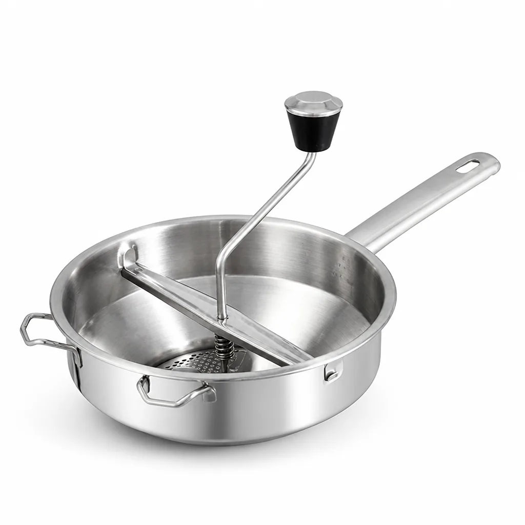 Food Mill Stainless Steel Easy Turn Crank Integrated Bowl