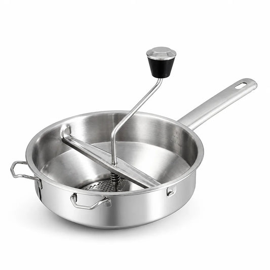 Food Mill Stainless Steel Easy Turn Crank Integrated Bowl