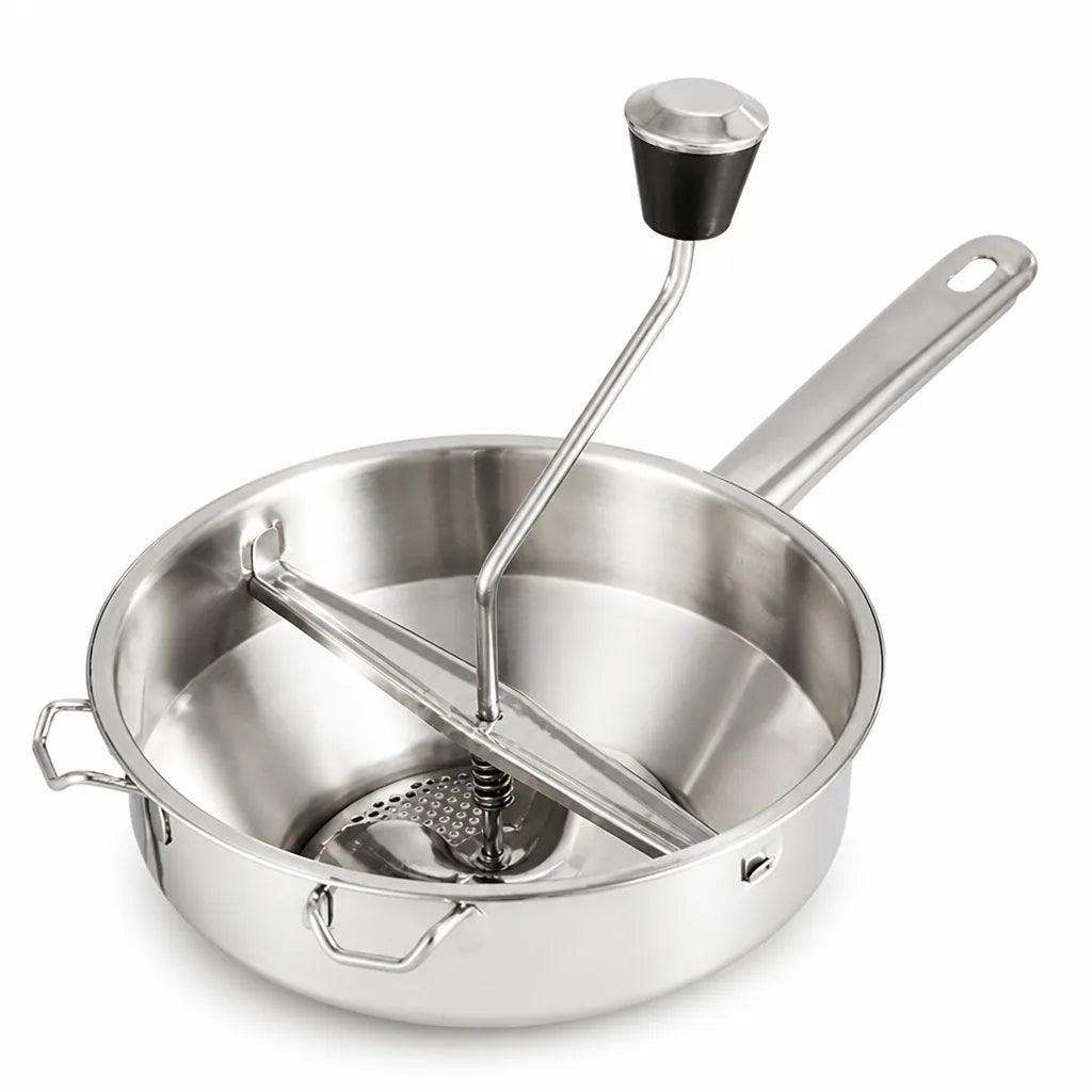 Food Mill Stainless Steel Easy Turn Crank Integrated Bowl