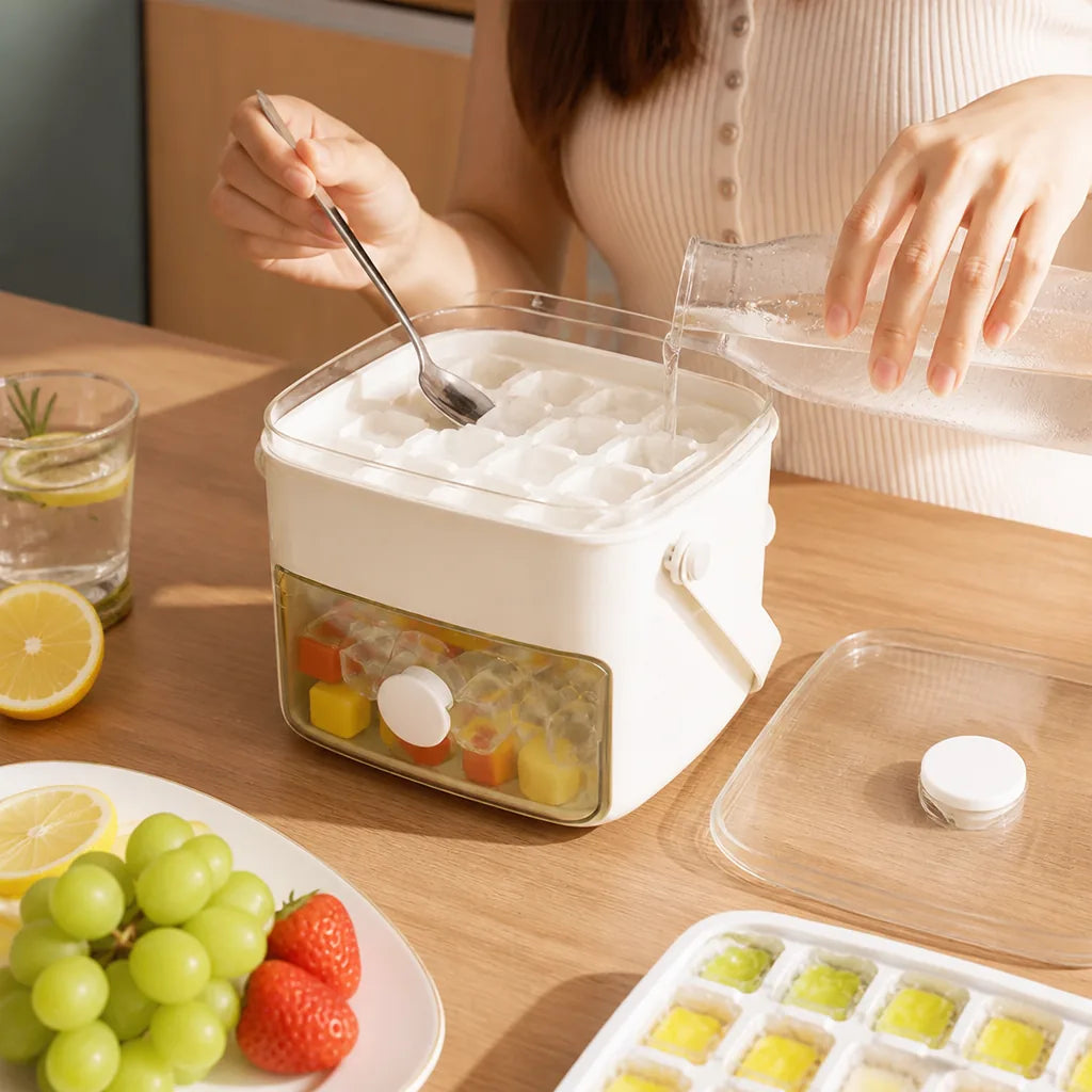 Food-Safe Lidded Storage Box Ice Cube Tray