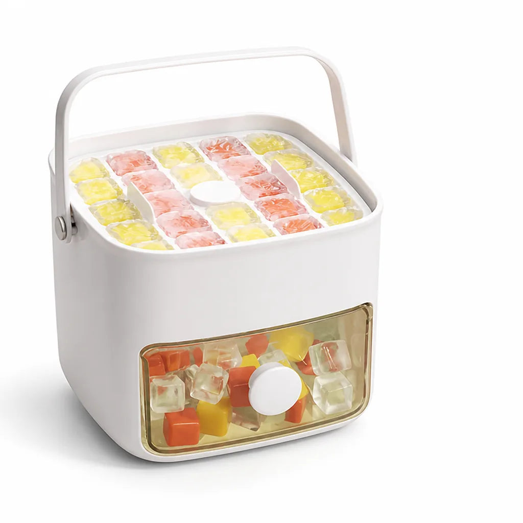 Food-Safe Lidded Storage Box Ice Cube Tray