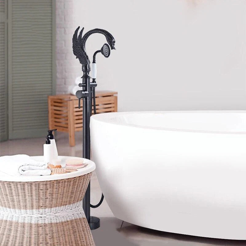 Freestanding Tub Filler Solid Brass Single Handle