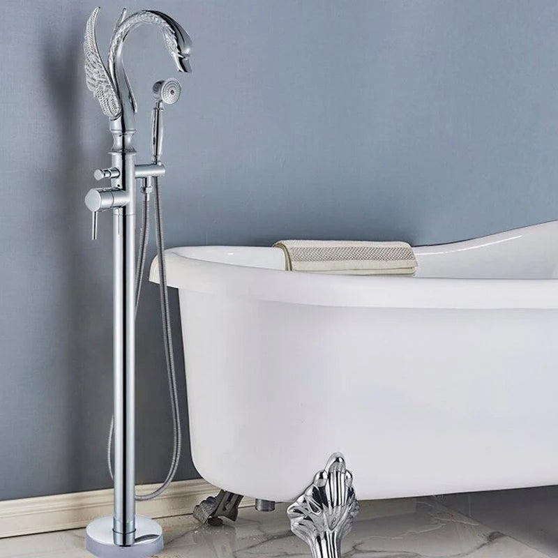 Freestanding Tub Filler Solid Brass Single Handle