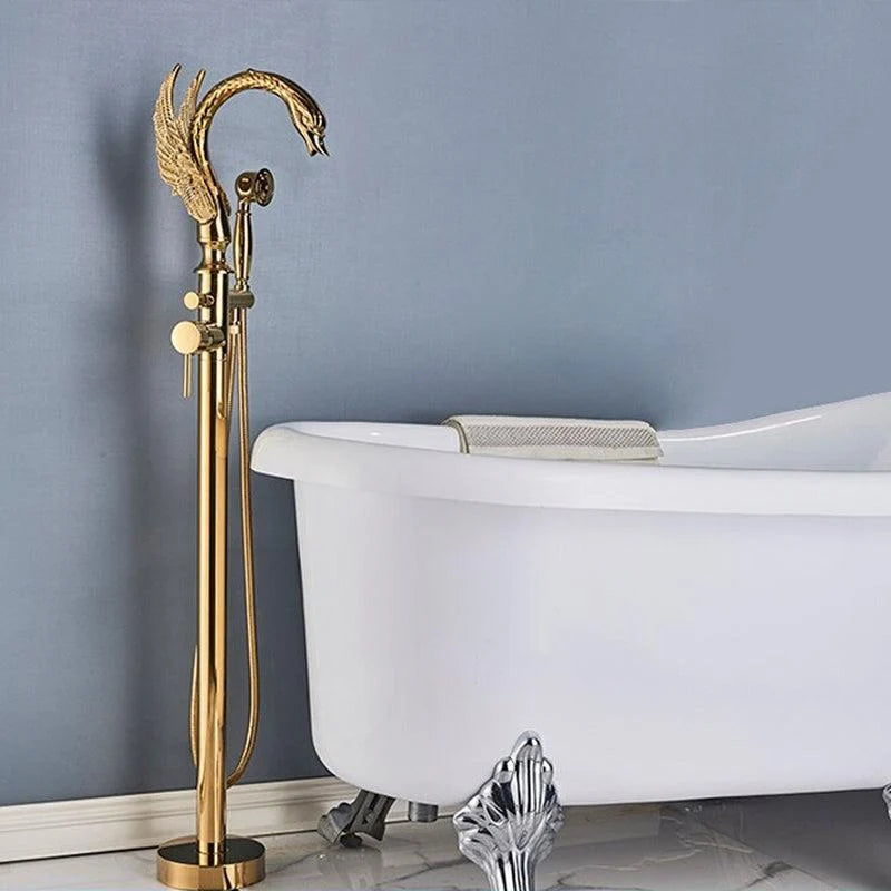 Freestanding Tub Filler Solid Brass Single Handle