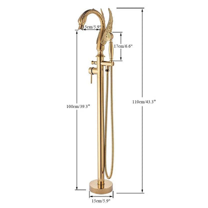 Freestanding Tub Filler Solid Brass Single Handle