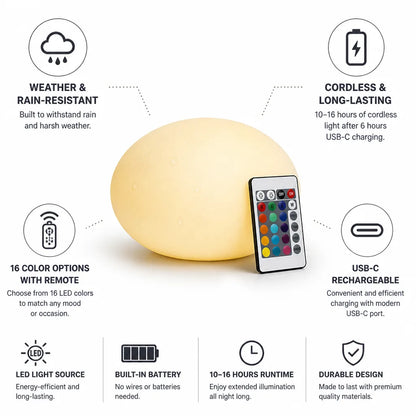 Garden Light Color-Changing Remote USB-C Rechargeable
