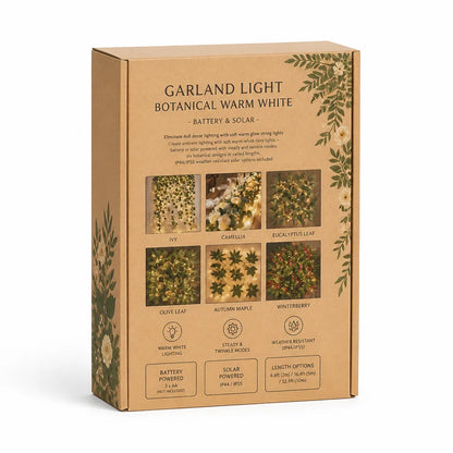 Garland Light Botanical Warm White Battery & Solar
