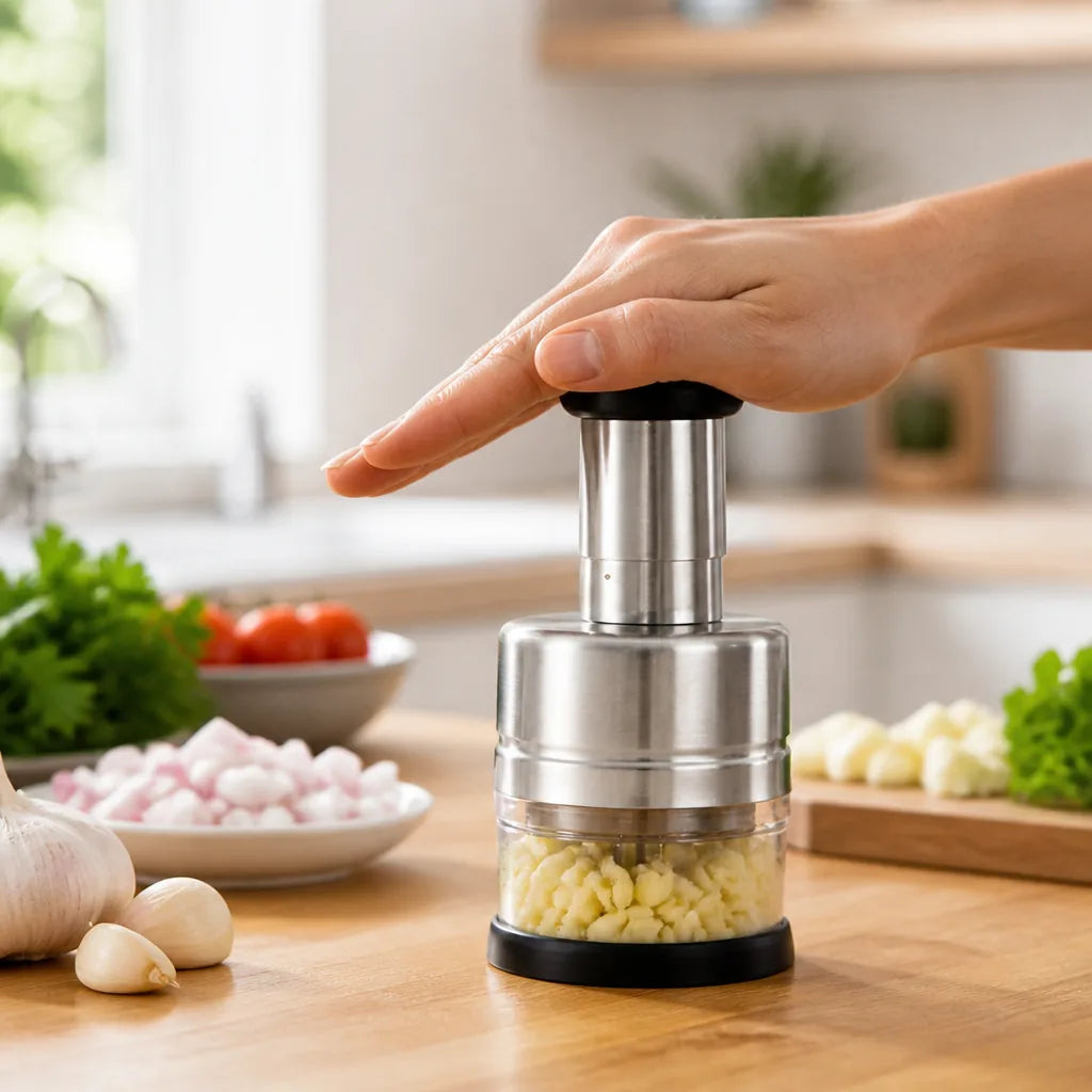 Garlic Chopper Stainless Steel Blade Easy To Clean