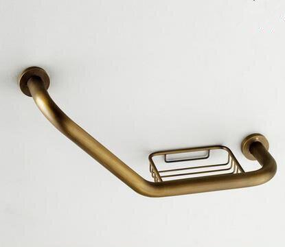 Grab Bar Polished Brass Optional Soap Holder