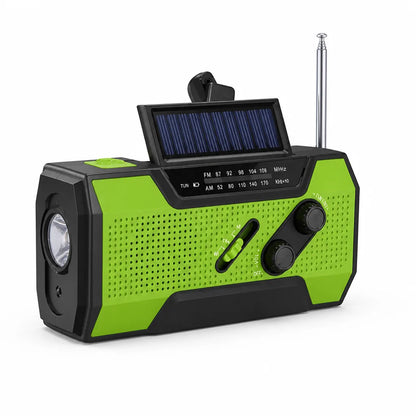 Hand Crank Solar AM/FM Flashlight SOS Emergency Radio (4000mAh Battery)