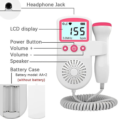 Handheld Baby Sound Listener Built-In Speaker & Headphone Jack