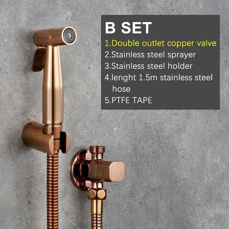 Handheld Bidet Sprayer Stainless Steel Adjustable Pressure