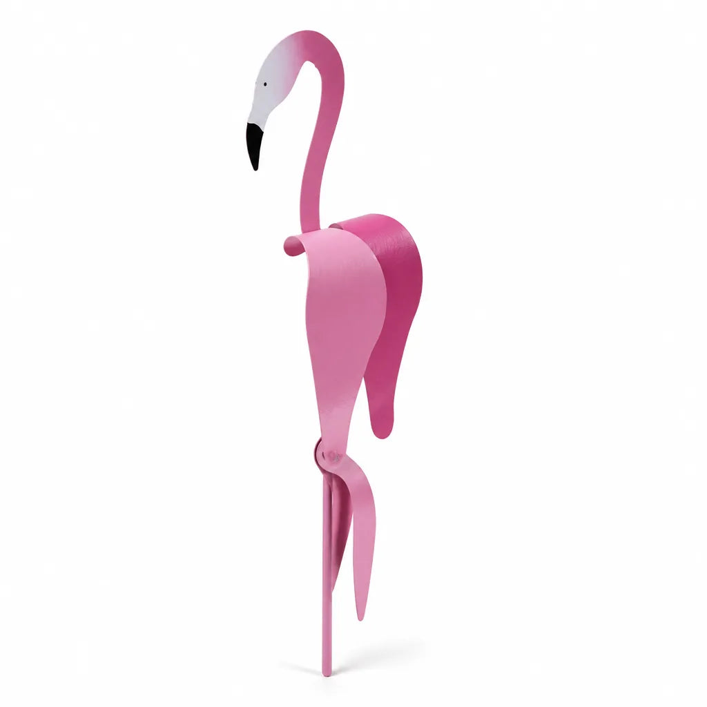 Handmade Aluminum Flamingo Wind Direction Indicator Garden Stake (Set of 2)