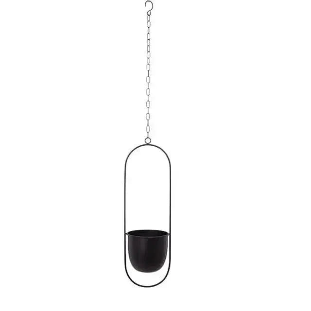 Hanging Planter Geometric Metal Frame & Drainage Holes