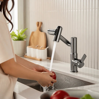Height-Adjustable Integrated Temperature Display Kitchen Faucet (360°)