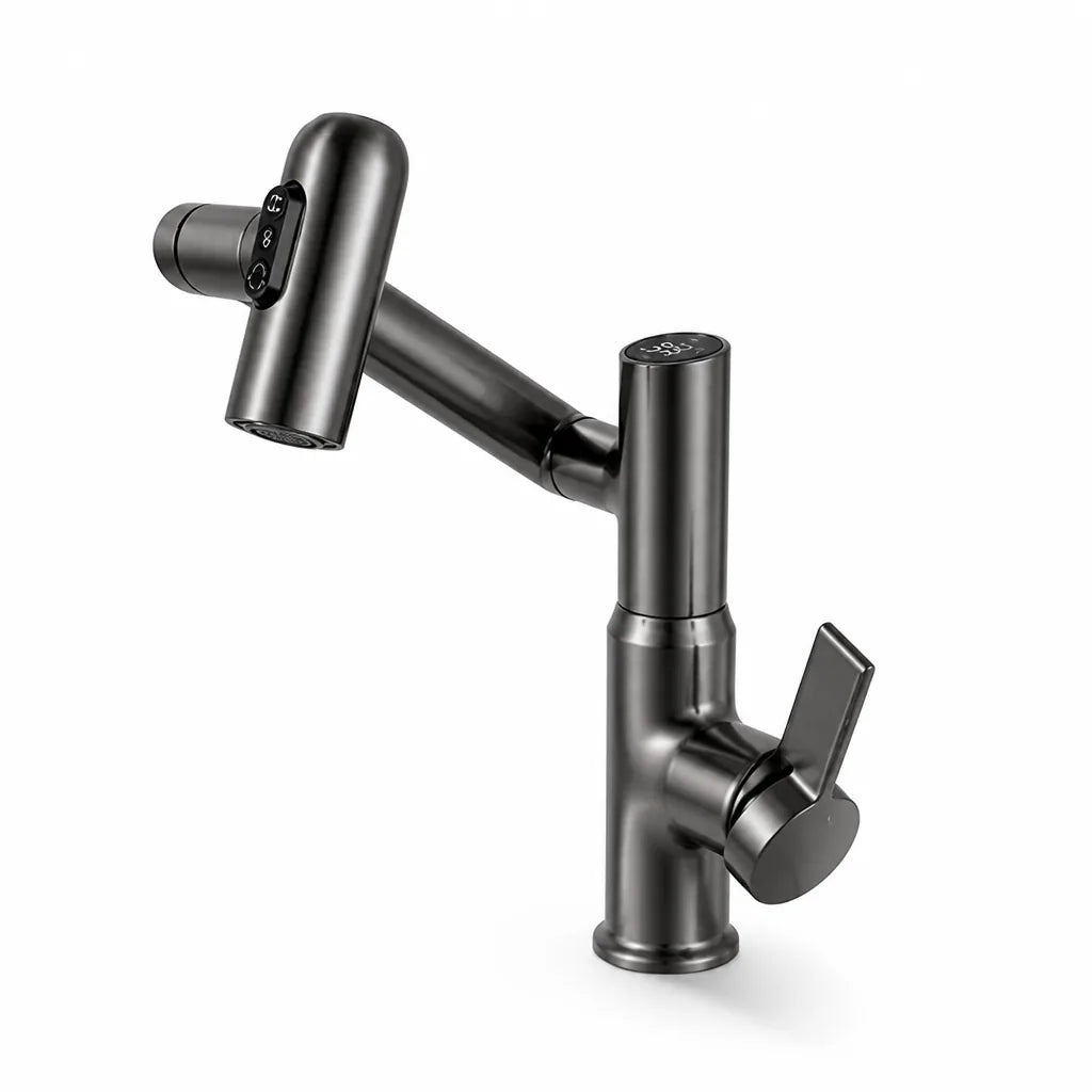 Height-Adjustable Integrated Temperature Display Kitchen Faucet (360°)