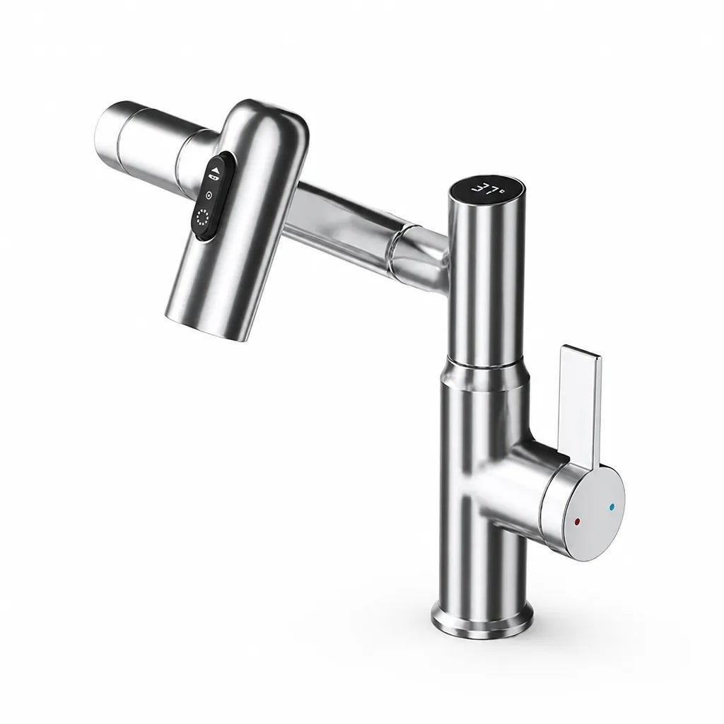 Height-Adjustable Integrated Temperature Display Kitchen Faucet (360°)