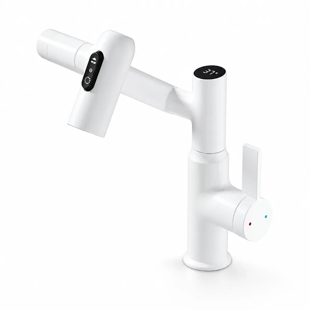 Height-Adjustable Integrated Temperature Display Kitchen Faucet (360°)