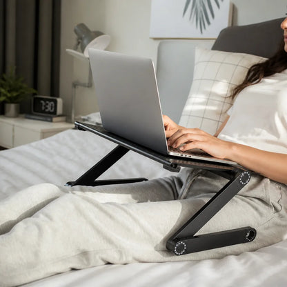 Height-Adjustable Ventilated Aluminum Alloy Laptop Stand (360° Rotatable)