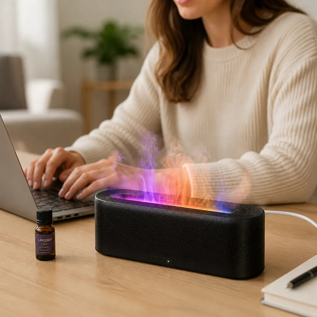 Humidifier 7-Color Fireplace Mist USB-Powered