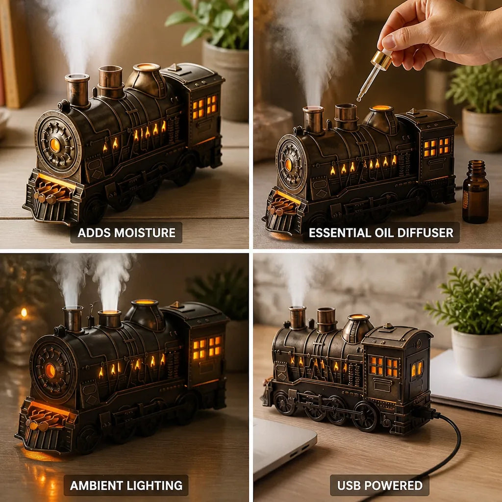 Humidifier Locomotive Design Essential Oil Diffuser 300ml Tank