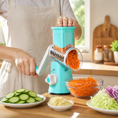 Interchangeable Drum Blades Vegetable Grater With Non-Slip Suction Base