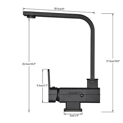 Kitchen Faucet Stainless Steel Fold-Down Rotating Spout