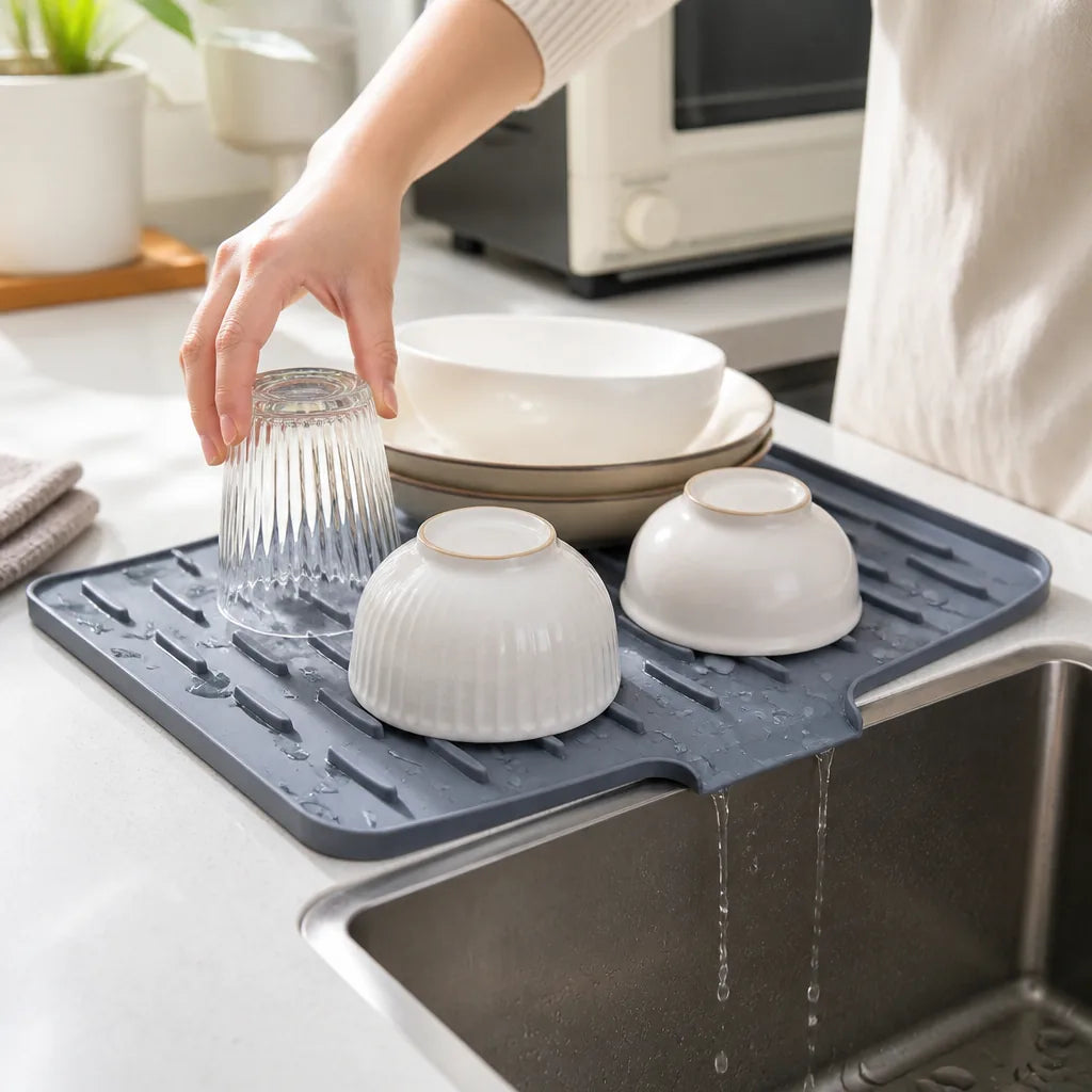 Kitchen Mat Foldable Heat-Resistant Silicone Non-Slip
