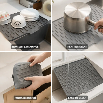 Kitchen Mat Foldable Heat-Resistant Silicone Non-Slip
