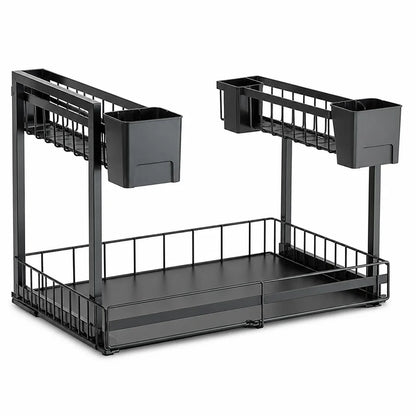 Kitchen Pull-Out Rack L-Shaped Two-Tier Smooth Sliding