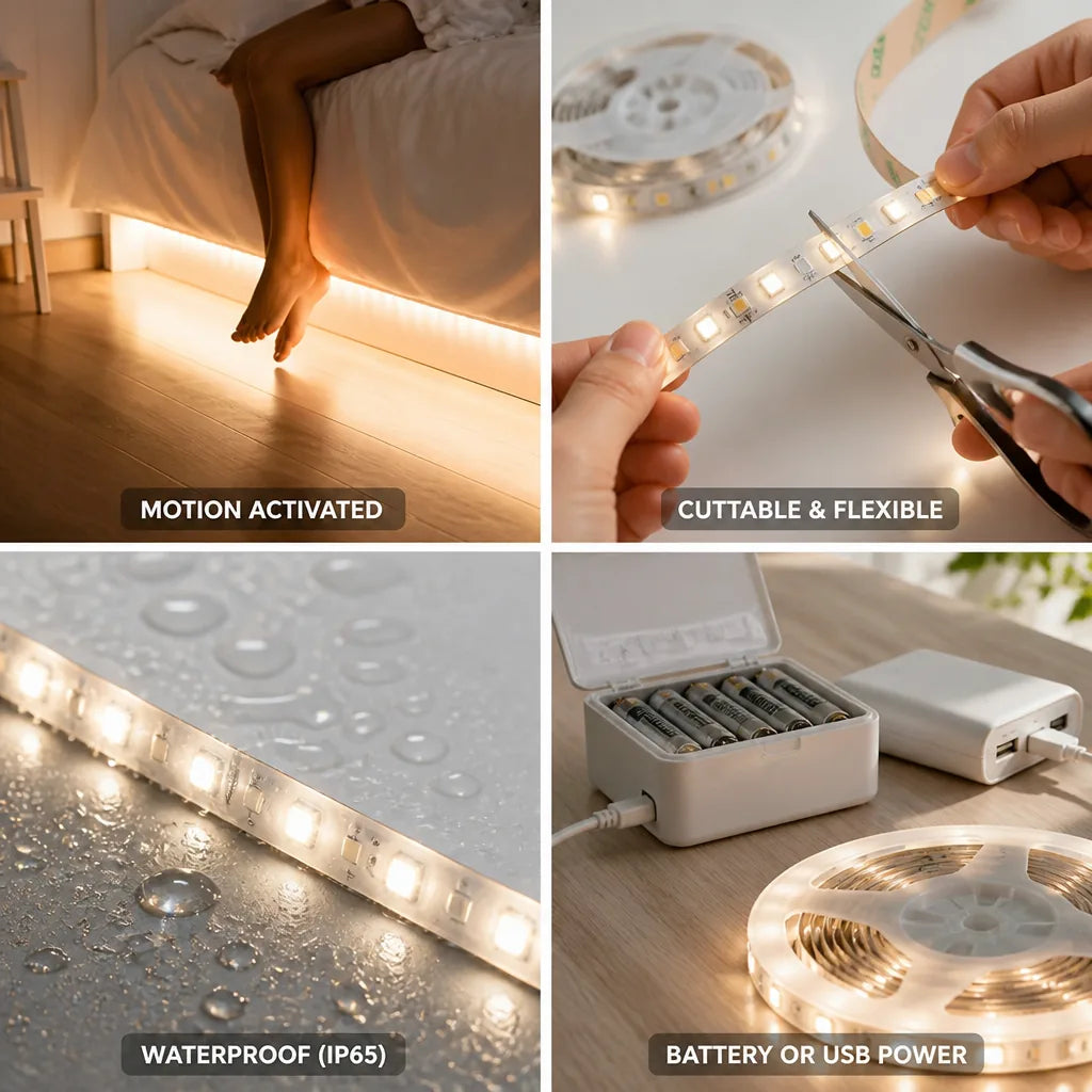 LED Strip Light Motion-Activated Battery & USB Waterproof