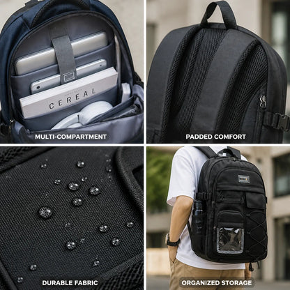 Laptop Backpack Multi-Compartment Durable Fabric & Padded Straps