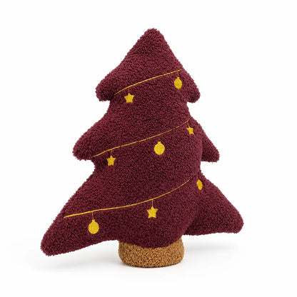 Lumbar Pillow 3D Christmas Tree Plush Polyester