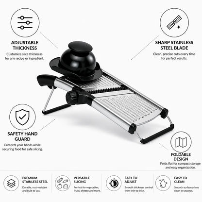 Mandoline Slicer Adjustable Thickness Stainless Steel Blade Foldable