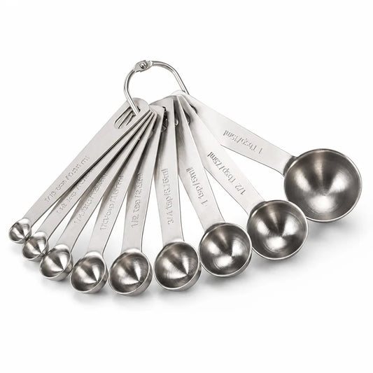 Measuring Spoon Set Stainless Steel Engraved Nestable 9-Piece